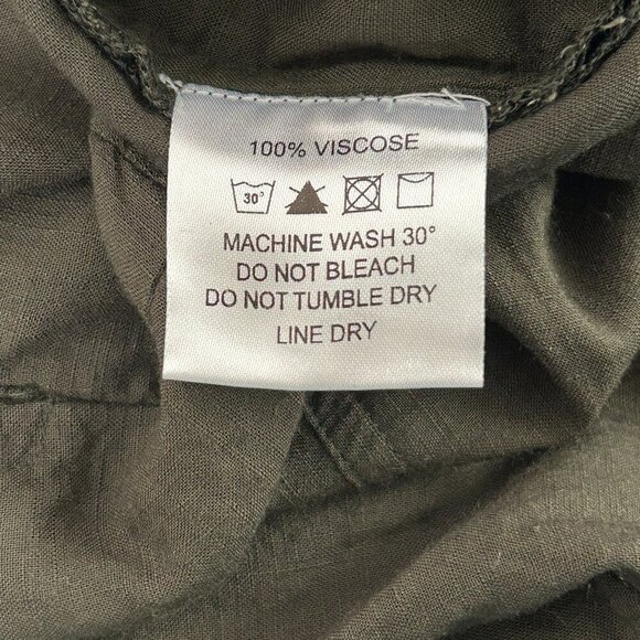 Earthbound Trading Jumpsuit Womens Size L Green Short Sleeve V Neck Pockets Boho - Picture 8 of 16